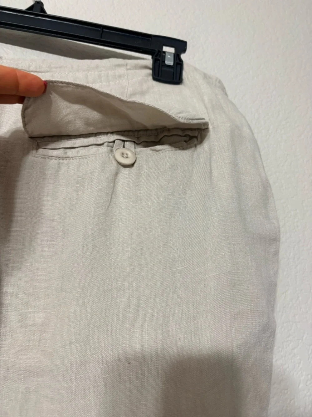 Men's Bruno New York Beige Linen Relaxed Fit Drawstring Casual Pants Pockets M‎